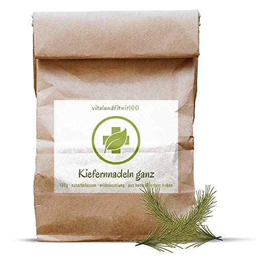 Kiefernnadeln ganz - 150 g - aus Wildsammlung und kontrollierter Herkunft - 100% natürlicher trockener Kiefernnadeltee von vitalundfitmit100