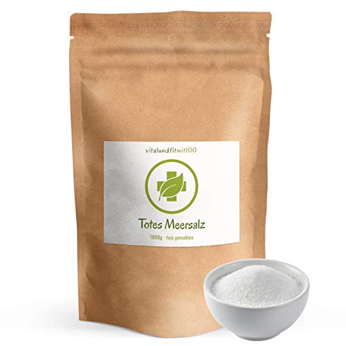 Totes Meer Salz - 1000 g - fein gemahlen - Spitzenqualität - 100% naturreines Salz aus dem Toten Meer aus Israel - vegan - frei von künstlichen Zusatzstoffen Totes Meer Salz - 1000 g - fein gemahlen - Spitzenqualität - 100% naturreines Salz aus dem Toten Meer aus Israel - vegan - frei von künstlichen Zusatzstoffen von vitalundfitmit100