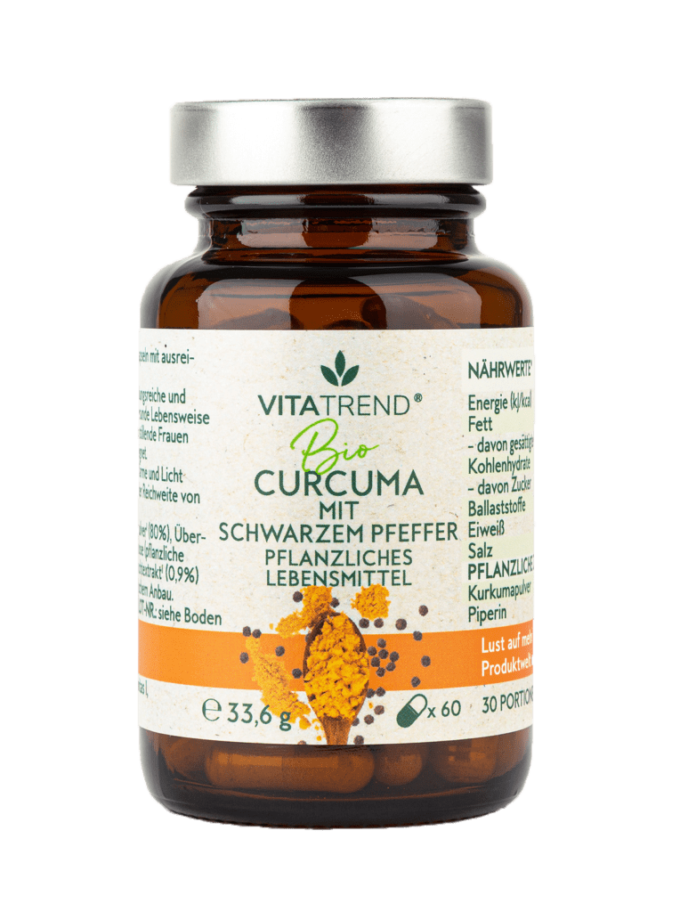 Bio Curcuma Kapseln mit Schwarzem Pfeffer von vitatrend