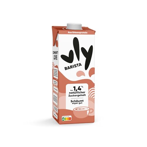vly - Die cremig leckere Milchalternative aus Erbsen + Calcium | 100% pflanzlich | Vegane Milchalternative BARISTA zum Aufschäumen für Kaffee | Eiweiß & zuckerarm, Erbsenproteindrink Protein Drink von VLY