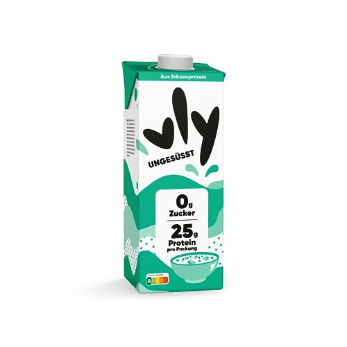 vly - Die cremig leckere Milchalternative aus Erbsen + Calcium | 100% pflanzlich | Vegane Milchalternative UNGESÜSST zuckerfrei proteinreich, Viel Eiweiß ohne Zucker Erbsenproteindrink Protein Drink von VLY