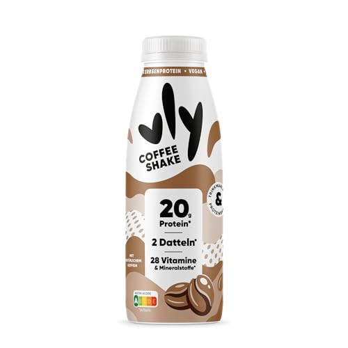 vly Coffee 400 ml Flasche - Veganer Kaffee Drink + 20g Protein ohne Zuckerzusatz | Proteinreich & kalorienarm aus Pflanzenprotein Kaffeedrink Milchalternative Eiweiß Proteindrink von vly