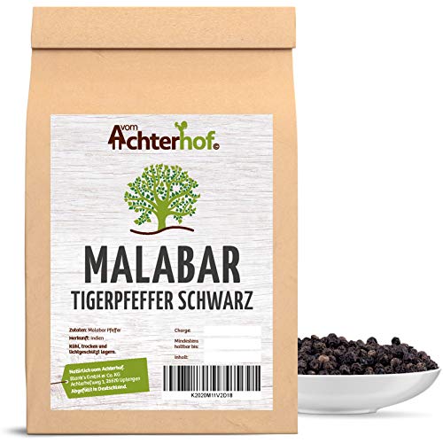 100 g Malabar Pfeffer schwarz ganz Tigerpfeffer schwarze Pfefferkörner von der Malabarküste von vom-Achterhof