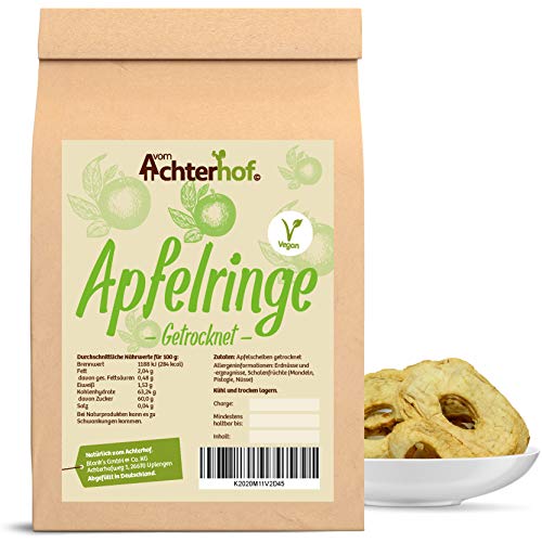 500 g Apfel-Ringe getrocknet ungesüsst und ungeschwefelt original "vom-Achterhof" Qualität von vom-Achterhof