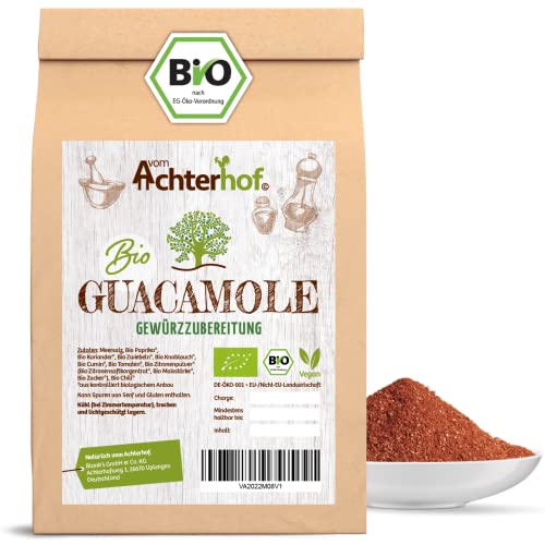 Avocado Guacamole Gewürzzubereitung Bio 100 g | Crunch-Effekt durch Meersalz | pikant-würziger Geschmack | ideal für Guacamole und alle Avocado-Gerichte | Bio-Qualität | vom Achterhof von vom-Achterhof