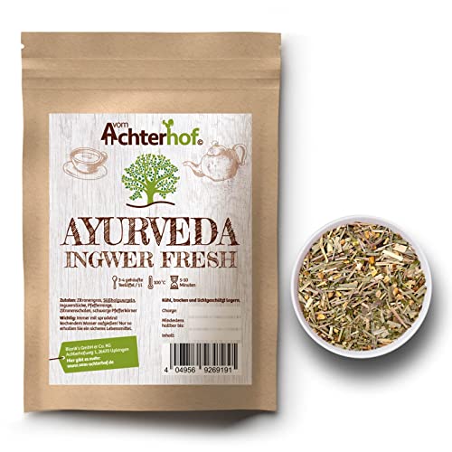 Ayurveda Ingwer-Fresh 250g | fruchtig-frisches Zitronengras und würziger Ingwer | im Geschmack kräftig und vollmundig | 100% naturrein ohne Zusatz jeglicher Füllstoffe | vom Achterhof von vom-Achterhof