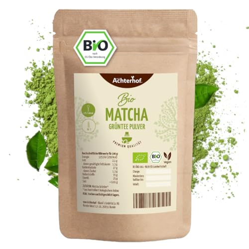 vom Achterhof Bio Matcha Grüntee Pulver 100g | Matcha Tee | naturrein und vegan von vom-Achterhof