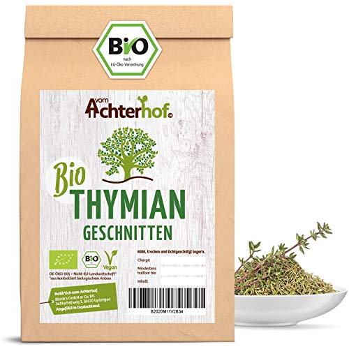 Bio Thymian getrocknet und gerebelt (250g) Bio-Thymian-Tee als Gewürz oder als Tee zu verwenden vom-Achterhof von vom-Achterhof