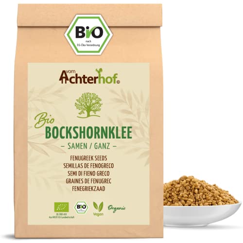 Bockshornklee Samen ganz BIO (500g) | Bockshorn-Tee | Bockshornkleesamen | Ideal als Tee oder Gewürz | Fenugreek Seeds Whole Organic von vom-Achterhof