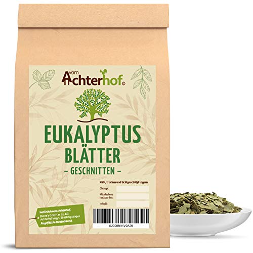 Eukalyptusblätter 500g | Eukalyptusblätter getrocknet und geschnitten | ideal zur Zubereitung von Tee | aromatischer und erfrischender Geschmack | naturrein | Kräutertee lose | vom Achterhof von vom-Achterhof