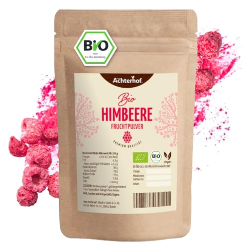 Fruchtpulver Himbeere Bio 250g | naturreines, aromatisches Fruchtpulver | aus 100% Bio-Himbeeren | für Shakes, Smoothies, Müslis uvm. | vom Achterhof von vom-Achterhof