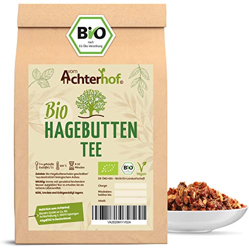 Hagebuttentee BIO lose 250g | Hagebuttenschalen geschnitten | fruchtiges, süß-würziges Aroma | höchste Bio-Qualität | Hagebutten Tee | vom Achterhof von vom-Achterhof