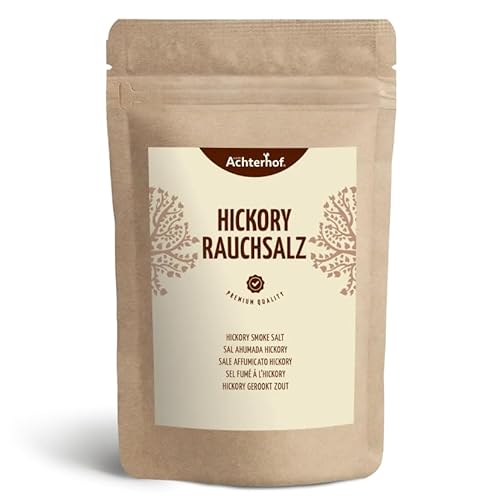 Hickory Rauchsalz 100g | mit exquisitem Raucharoma | American Barbecue Salz | ideal für Saucen, Marinaden, oder für die Zubereitung von Braten oder Grillfleisch | vom Achterhof von vom-Achterhof