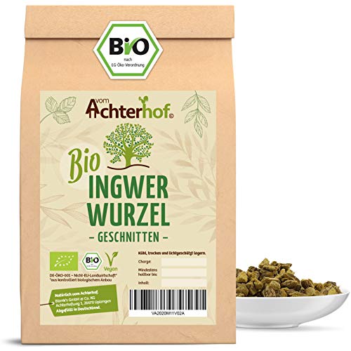Ingwerwurzel Tee BIO (100g) | Ingwertee | Bio-Ingwer getrocknet geschnitten vom Achterhof von vom-Achterhof