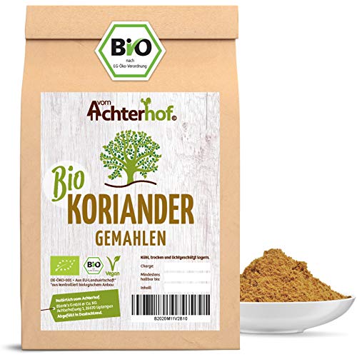Koriander gemahlen Bio 250g | fein gemahlene Koriandersaat in Bio-Qualität | würzig, nussig und leicht süßlich im Geschmack | Korianderpulver | vom Achterhof von vom-Achterhof