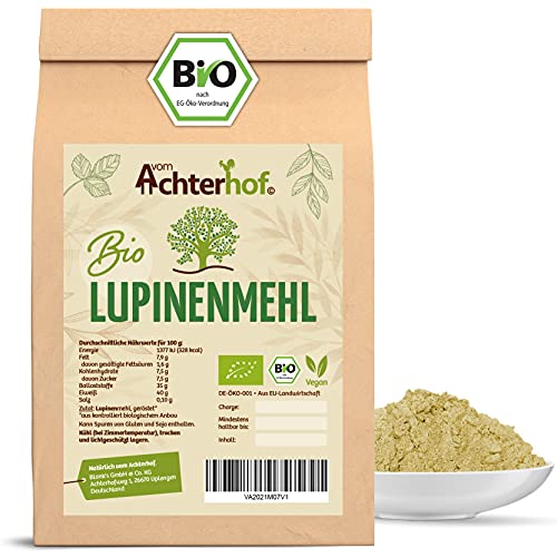 Lupinenmehl BIO 250g | idealer Eiweißlieferant mit vielen Ballaststoffen | enthält kein Gluten | leicht nussiger Geschmack und eine ideale Konsistenz | perfekt zum Kochen und Backen | vom Achterhof von vom-Achterhof