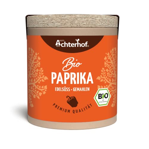 Paprika edelsüß gemahlen Bio 50g | edelsüßes Paprikapulver mild-pikant und aromatisch | ideal für herzhafte Speisen | vom Achterhof von vom-Achterhof