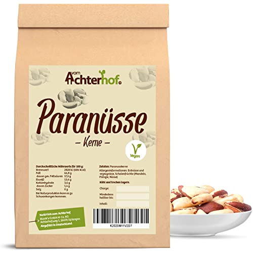 Paranüsse 250g | ganze Paranusskerne | süßlich-öliger Geschmack | erstklassige Qualität - ein Naturprodukt erster Güte | ideal als Snack, Topping von Müslis, Joghurts, Salaten & Co. | vom Achterhof von vom-Achterhof