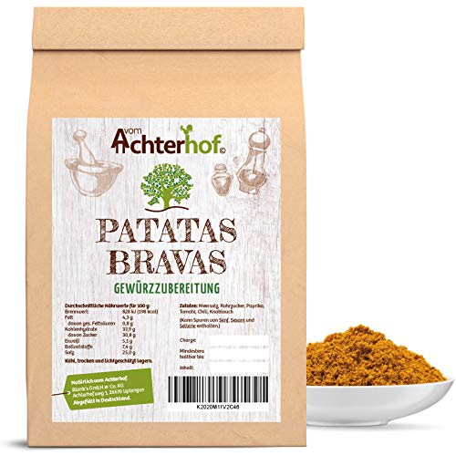 Patatas Bravas Gewürzzubereitung 100g | pikante Gewürz-Komposition für Kartoffelecken, Pommes, Gemüsepfannen oder Tomatensauce | ohne Zusatzstoffe oder Geschmacksverstärker | vom Achterhof von vom-Achterhof