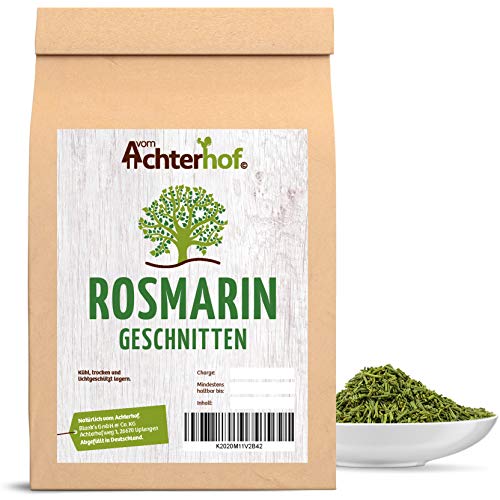 Rosmarin getrocknet 250g | 100% rein und naturbelassen für Gewürzmischungen und Rosmarin-Tee | Rosmarin Nadeln geschnitten | mediterranes Gewürz | intensives Aroma | vom Achterhof von vom-Achterhof