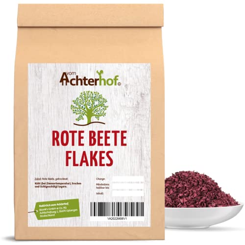 Rote Beete Flakes 1000g | kalorienreduzierte und knackige Flakes aus Roter Beete | würzig lecker im Geschmack | schonend getrocknet und naturrein | vom Achterhof von vom-Achterhof