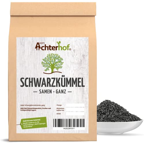 Schwarzkümmel Samen ganz 1000g | pfeffrig, rauchiger Geschmack mit kernigem Röstaroma | ideal für indische, vegetarische & vegane Küche | vom Achterhof von vom-Achterhof