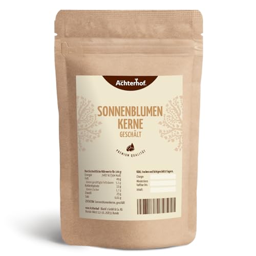 Sonnenblumenkerne geschält 1000g | besonders aromatisch im Geschmack | zum Kochen oder Backen oder als Kraftnahrung zwischendurch | vom Achterhof von vom-Achterhof