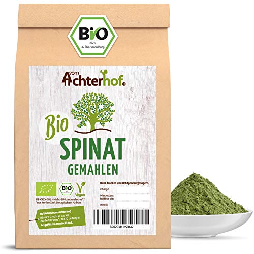 Spinatpulver BIO (100g) | Rohkostqualität | Ideal für einen Smoothie oder zum färben für Nudeln | Spinat Pulver vom Achterhof von vom-Achterhof