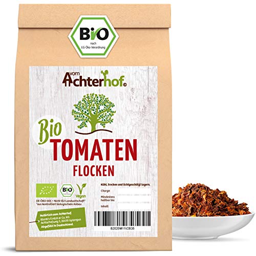 Tomatenflocken getrocknet BIO | 250g | 100% Tomaten ohne Zusätze | Pizzagewürz von vom-Achterhof