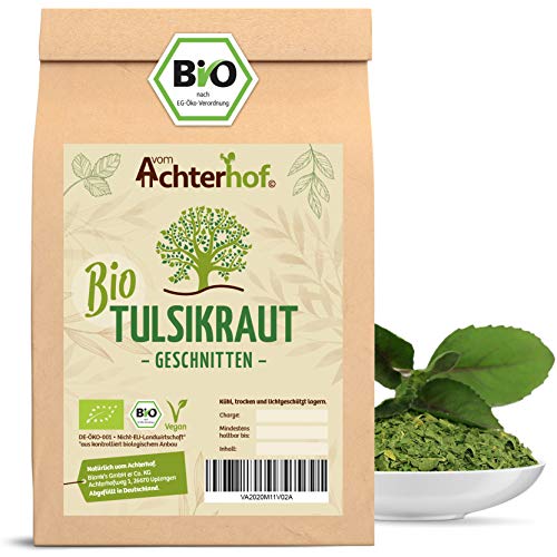 Tulsi Tee Bio (250g) Tulsikraut gerebelt indischer Basilikum von vom-Achterhof