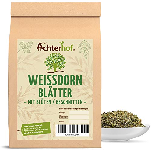 Weißdorn Tee | 250g | Weißdornblätter mit Blüten geschnitten | Weißdorntee vom-Achterhof von vom-Achterhof