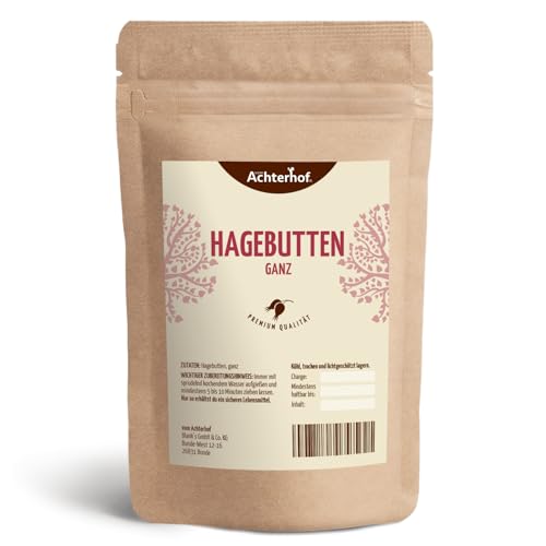 Hagebutten ganz getrocknet 1000g | naturreine, ganze Hagebutten ohne Zusatzstoffe | ideal zur Herstellung von Marmelade und Tee | auch für Pferde und Hunde geeignet | vom Achterhof von vom-Achterhof