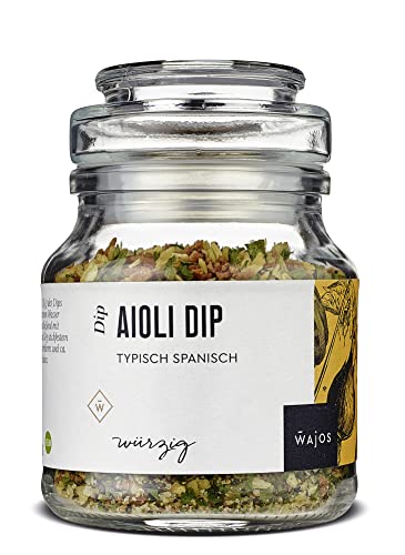 Wajos Aioli Dip vegan, 115g: typisch spanische Dips selber machen, Dip Würzmischung als Bestandteil von Gewürz Geschenksets von wajos
