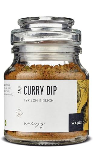 Wajos Curry Dip vegan, 100g: typisch indische Dips selber machen, Alternative Gewürzzubereitung für indische Gewürze von wajos