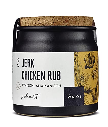 Wajos Jerk Chicken Rub, vegane Würzmischung für jamaikanische Küche, 55g – Chicken Rub für würziges Chicken & Grillen von wajos