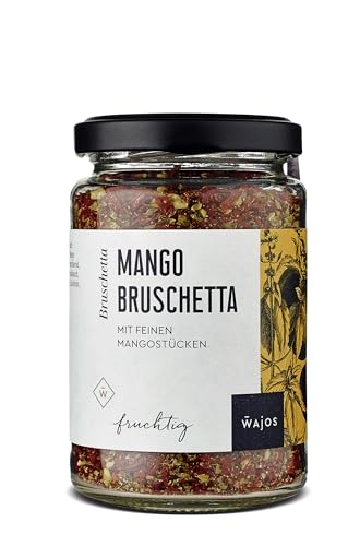 WAJOS Mango Bruschetta 85g mit Mangostückchen | Bruschetta Gewürzmischung mit Mango | grillen, kochen & würzen | fruchtig | Dip oder Marinade zu Fleisch, Fisch & Gemüse von wajos