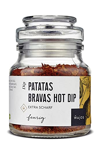 WAJOS Patatas Bravas Hot Dip 90g | extra scharf | Patatas Bravas Gewürz | spanische Gewürzmischung | Grillen & kochen | Dip zu Fleisch, Fisch, Brot & Gemüse | vegan von wajos