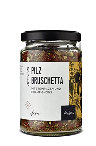 Wajos Pilz Bruschetta 75g – vegane Würzmischung mit Steinpilzen & Champignons für Bruschetta Brot & mediterrane Küche von wajos