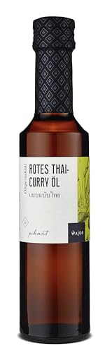 Wajos Rotes Thai Curry-Öl 250ml, pikantes Würzöl für asiatische Küche, vegan mit Nativem Olivenöl Extra & Rapsöl von wajos