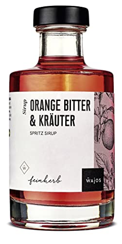 WAJOS Orange Bitter & Kräuter Spritz Sirup 200ml | Sirup zum Mixen von Tonic Water, alkoholfreien Cocktails & klassischem Gin Tonic | Für Gin Fans von wajos