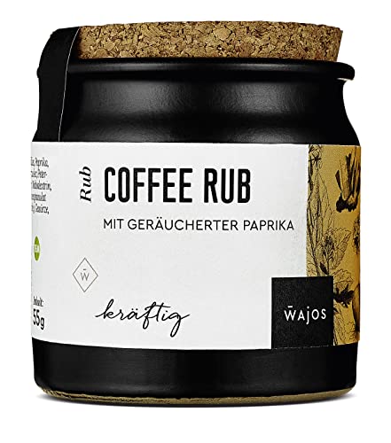 Wajos Coffee Rub - kräftige Würzmischung mit Kaffee aus Arabica-Bohnen und geräucherte Paprika, 65g, vegan, BBQ Rub von wajos