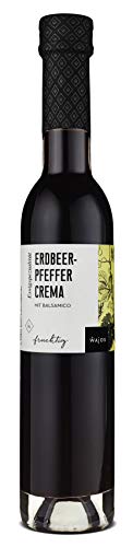 WAJOS Erdbeer-Pfeffer Crema mit Balsamico & Erdbeersaft, 250ml Essigzubereitung, 3% Essig-Säure von wajos