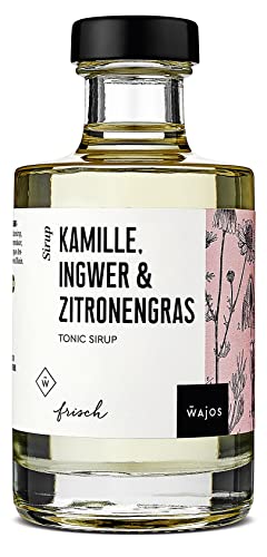 WAJOS Kamille, Ingwer, Zitronengras Sirup 200ml, Tonic Sirup für Ihren Gin Tonic, Cocktail, Longdrink, Eistee & Ihr Tonic Water, perfektes Bar Geschenk von wajos