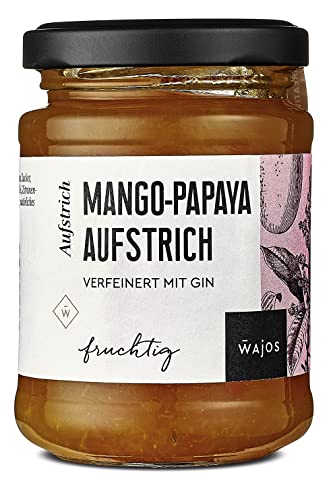 WAJOS Mango-Papaya Fruchtaufstrich - mit Gin 205g | Brotaufstrich zum Brunch & Frühstück |süßer Aufstrich für ein fruchtiges Salatdressing von wajos