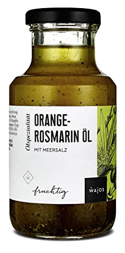 WAJOS Orange-Rosmarin Öl mit Meersalz 250ml | Orangenöl, Salatöl für Salatdressing zum Kochen und Verfeinern | Würzöl | fruchtig, würzig, intensiv von wajos