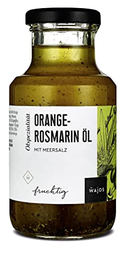 Wajos Orange-Rosmarin Öl 250ml – fruchtiges Würzöl aus Rapsöl & Olivenöl mit Meersalz. Ideal für die mediterrane Küche von wajos