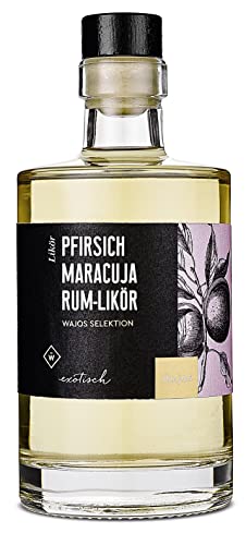 WAJOS Pfirsich-Maracuja Rum-Likör 350ml, 18% vol: Fruchtiger Genuss mit exotischer Note – Geschenk für Geburtstage von wajos
