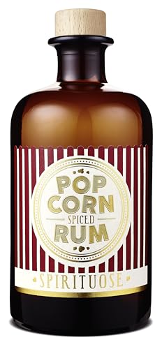WAJOS Popcorn Spiced Rum 37,8% vol, 500ml karibischer Rum mit Popcorn Geschmack, Popcorn Spiced Rum verschenken von wajos