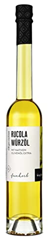 WAJOS Rucola Würzöl 100ml | Rucola Öl mit Nativem Olivenöl Extra | Gewürzöl, Kräuteröl, Salatöl | kochen & verfeinern | vegan | Öl für Salat, Pasta oder Pizza von wajos
