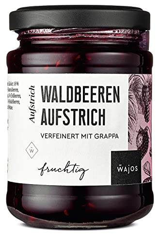 WAJOS Waldbeeren Fruchtaufstrich - mit Grappa 205g | Brotaufstrich zum Brunch & Frühstück | süßer Aufstrich mit schwarzen & roten Johanissbeeren von wajos